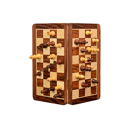 Schachbrett-Set, magnetisch, für unterwegs, tragbar, zusammenklappbar, Mini-Brettspiel, Schach-Set für Kinder, Erwachsene, Familie, Schach-Unterricht, Schach-Sets von TEWTX7