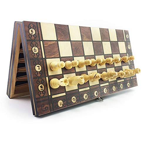 Schachbrett-Set, magnetisches Schachspiel, Brettspiele, 3-in-1-Schachspiel, antikes Schach, Reiseschachspiel, Schachfiguren aus Holz, Schachbrett, Gelegenheitsspiele von TEWTX7