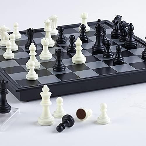Schachbrett-Set, magnetisches Schachspiel, Brettspiele, Schach 3 in 1, hölzernes internationales Schachspiel, hölzernes Schachbrettspiel, Dame-Puzzlespiel, Geburtstagsgeschenk für Kinder, Schachbret von TEWTX7