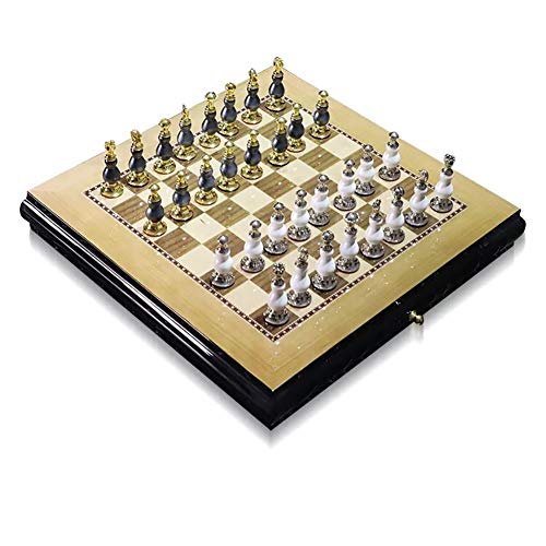 Schachbrett-Set, magnetisches Schachspiel, Brettspiele, Schach aus Zinklegierung, Standard-Schachspiel, Familien-Internationales Schach, Ornamente mit Aufbewahrungsschublade, Geschenke für Schachlie von TEWTX7