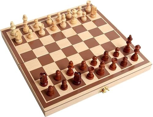Schachbrett-Set, magnetisches Schachspiel, Brettspiele, Schachbrett-Set für Erwachsene, Schachspiel, zusammenklappbares internationales Schachbrettspiel-Set aus Holz von TEWTX7