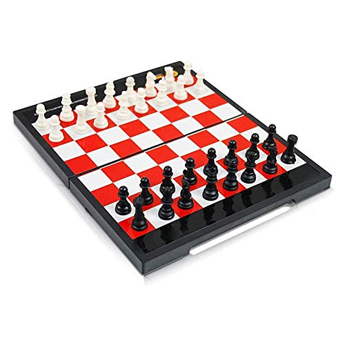 Schachbrett-Set, magnetisches Schachspiel, Brettspiele, Schachbrettspiel, PVC, magnetisches Schachspiel-Set für Kunststoff-Schachbrett, tragbares Kinderspielspielzeug für Kinder und Erwachsene von TEWTX7