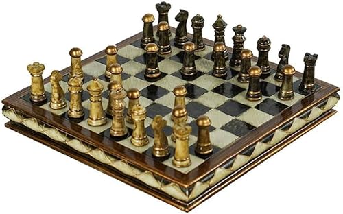 Schachbrett-Set, magnetisches Schachspiel, Brettspiele, Schachspiel, 25,5 x 25,5 cm, Kunstharz-Ornamente, Standard-Schachspielbrett-Set mit handgefertigten Figuren und Aufbewahrungsfächern für Schac von TEWTX7