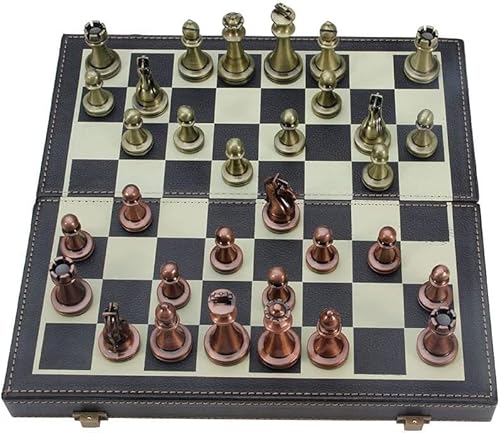 Schachbrett-Set, magnetisches Schachspiel, Brettspiele, Schachspiel – Schachspiel mit klappbarem Schachbrett, Figuren und Aufbewahrungsbox – Schachspiel aus Holz, Brettspiel von TEWTX7