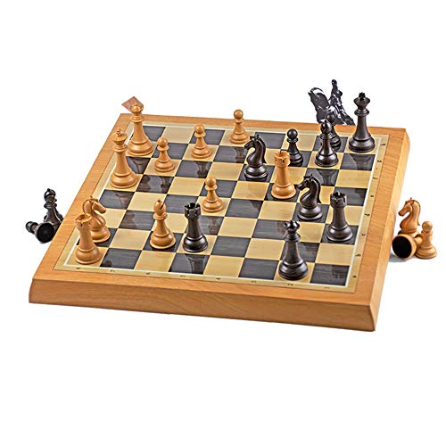 Schachbrett-Set, magnetisches Schachspiel, Brettspiele, Schachspiel aus Holz, verbessertes magnetisches Schachspiel, 18,4 x 18,4 Schachspiel mit magnetisch gefertigten Schachfiguren, Spielbrett-Set, von TEWTX7