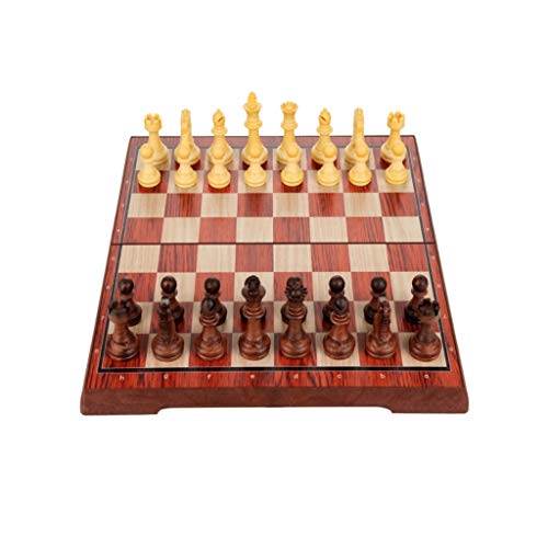 Schachbrett-Set, magnetisches Schachspiel mit klappbarem Schachbrett, Lernspielzeug für Kinder und Erwachsene, enthält Flanelltasche, Schachbrett, Schachspiele von TEWTX7