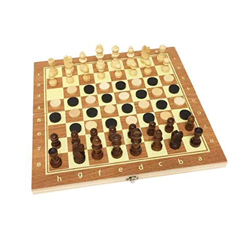 Schachspiel Dame 3 in 1 Reiseschachspiel Schachfiguren und Brett Internationale Schachfiguren / 34 * 34 cm von TEWTX7