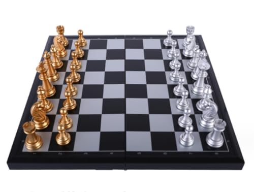 Schachspiel Internationales Schachspiel Faltbares Reise-Magnetschach Dame und Schachspiel Schachbrettspiel Geschenke Einzigartige Brettspiele Schachbrett-Sets von TEWTX7