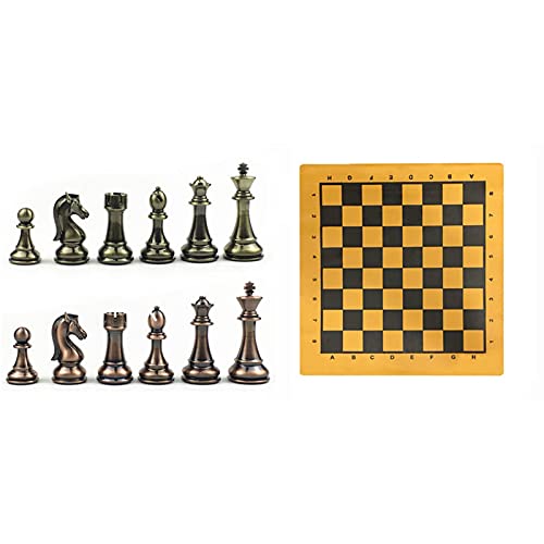 Schachspiel Kirsite Galvanik-Technologie Schachfigur Hochwertige Königshöhe 110 mm Schachspiel Helle Schachfigur Internationale Schachfiguren/B von TEWTX7