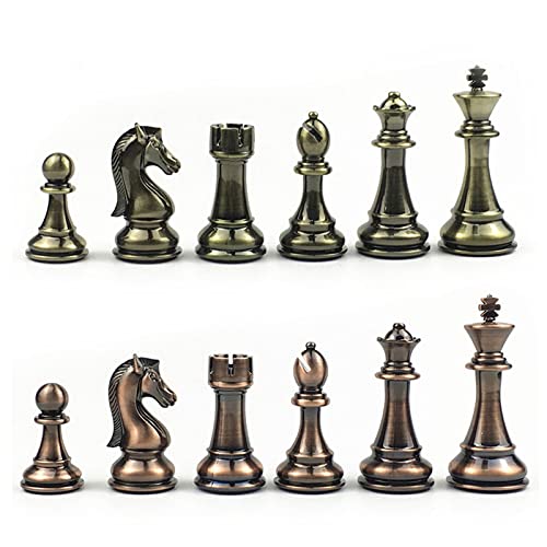 Schachspiel Kirsite Galvanik-Technologie Schachfigur Hochwertige Königshöhe 110 mm Schachspiel Helle Schachfigur Internationale Schachfiguren/B von TEWTX7