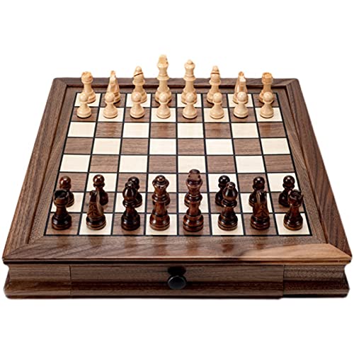 Tischschach Professionelles Holzturnier-Schachspiel Holzschachbrett Unterhaltungstischspiel Internationales Schach von TEWTX7