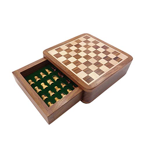 Tragbare Nicht-Slip Schach Set Schublade Box Kinder Handwerk Brettspiel Internationales Schach von TEWTX7