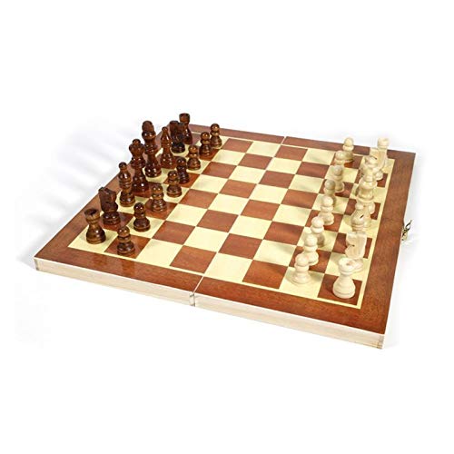 Zusammenklappbares 34 x 34 cm großes internationales Schachspiel, faltbares Set, Brettspiel, tragbares Reisebrett, Spiele für unterwegs, Internationale Schachfiguren von TEWTX7