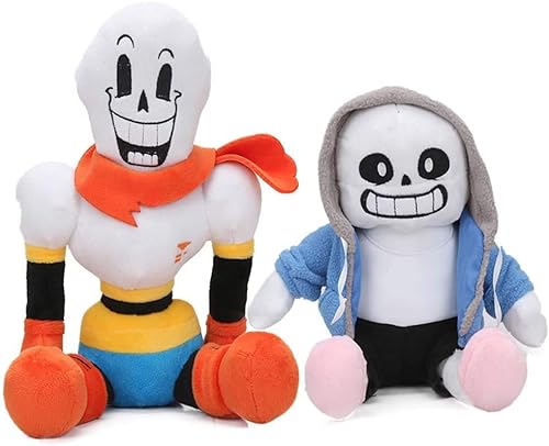 TEXXY iFii Undertale Plüschtiere, weich Sans Papyrus Asriel Alphys Flowey Frisk Chara Gefüllte Puppe für Kindergeschenk (Papyrus & Sans) von TEXXY