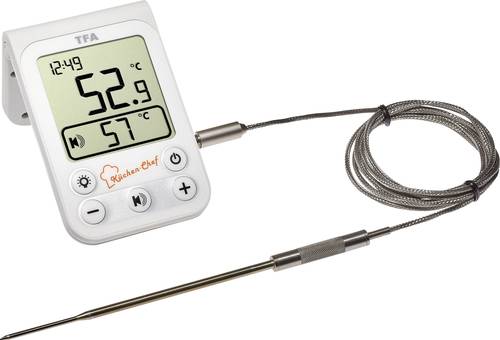 TFA Dostmann 14.1510.02 Grill-Thermometer Überwachung der Kerntemperatur, Kabelsensor Braten, Grill von TFA Dostmann