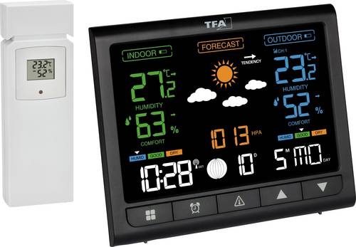 TFA Dostmann CONTRAST 35.1171.01 Funk-Wetterstation Vorhersage für 12 bis 24 Stunden Anzahl Sensore von TFA Dostmann