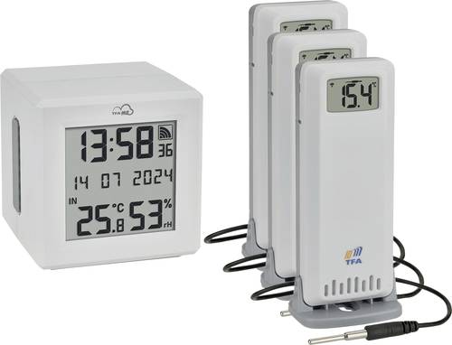 TFA Dostmann TFA.me Starter Set WLAN Gateway ID-01 mit 3 Sendern ID-A3 Funk-Thermometer digital Weiß von TFA Dostmann