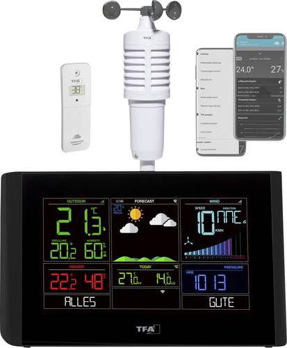 TFA Dostmann VIEW BREEZE 35.8001.01 WLAN-Wetterstation Vorhersage für mit WiFi 7 Tage Anzahl Sensor von TFA Dostmann