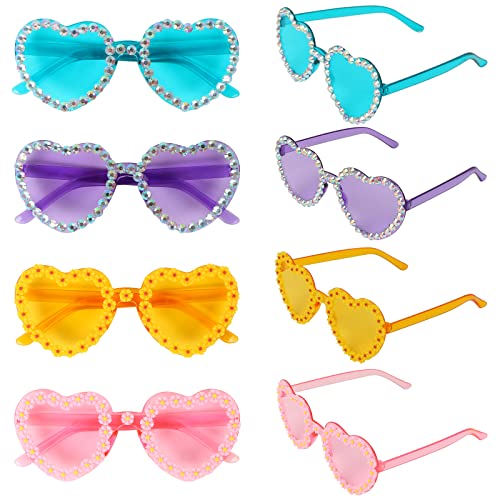 TFHAllOSTYLE 4 PS Herz-Partybrille, modische Party-Sonnenbrille, 4 Farben, lustige Sonnenbrille, Herzbrille für Erwachsene und Kinder von TFHAllOSTYLE