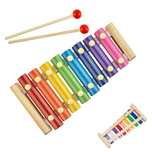 Xylophon für Kinder,Spielzeug Xylophon Mehrfarbig Glockenspiel Holzspielzeug Musikinstrument mit Holzschlägeln für Pädagogische Entwicklung von TFSYLISA