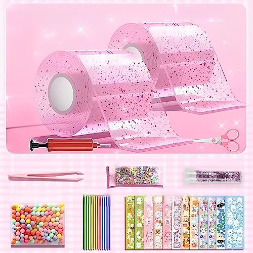 Nano Tape Bubbles Set für Kinder, 2 Rollen farbiges Blasenband, Nano Tape Bubbles, Bubble Tape, DIY Bastelideen zum Blasen, doppelseitiges Klebeband für selbstgemachte Bälle, Nano Tape Ball von TFSZE