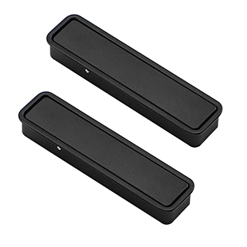 Flush Door Handles Cabinet Pull, 2 Stück Flip-Top-Griffe, bündige Schiebetürgriffe, quadratische Schrankgriffe, Zinklegierung, Schubladenknauf mit Schrauben, Möbeltürhebel(Black,Hole Spacing 96Mm) von TGDGFKIAS