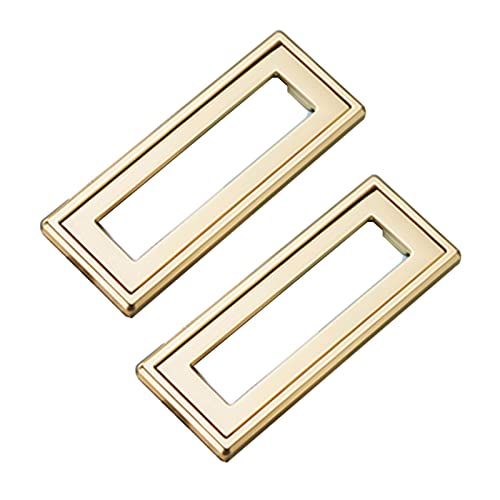 TGDGFKIAS Flush Door Handles Cabinet Pull, 2 Stück Schrankgriffe, Alumialloy-Klappgriff, versteckte Türgriffe, versenkte Schubladenknöpfe, Türhebel, bündige Schiebetürgriffe(Gold,Hole Spacing 96Mm) von TGDGFKIAS