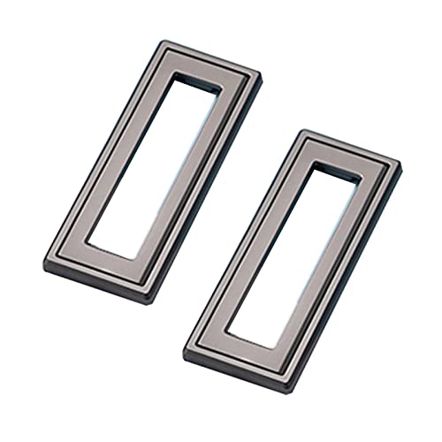 Flush Door Handles Cabinet Pull, 2 Stück Schrankgriffe, Alumialloy-Klappgriff, versteckte Türgriffe, versenkte Schubladenknöpfe, Türhebel, bündige Schiebetürgriffe(Gris,Hole Spacing 96Mm) von TGDGFKIAS