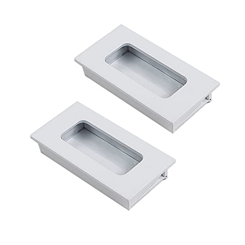 Flush Door Handles Cabinet Pull, 2 Stück bündige Schiebetür-Zuggriffe, quadratische Einbauschrankgriffe, Schubladenknauf aus Aluminiumlegierung mit Schrauben, Möbeltürhebel(Hole Distance 64Mm) von TGDGFKIAS