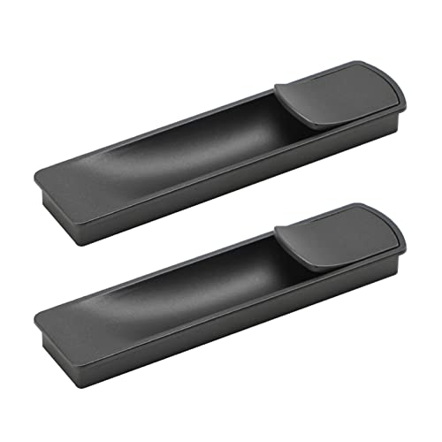 Flush Door Handles Cabinet Pull, 2 Stück bündige Schiebetür-Zuggriffe, quadratische Einbauschrankgriffe, Zinklegierung, Schubladenknauf mit Schrauben, Möbeltürhebel(Gris) von TGDGFKIAS