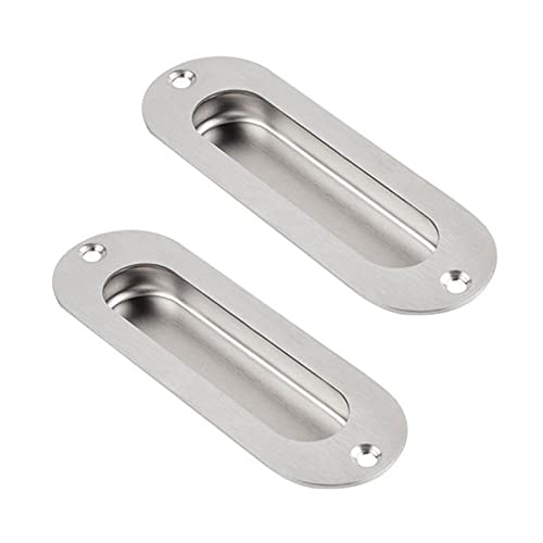 Flush Door Handles Cabinet Pull, 2 Stück bündige Schiebetürgriffe, quadratische Einbauschrankgriffe, Schubladenknöpfe mit Schrauben, Möbeltürhebel von TGDGFKIAS