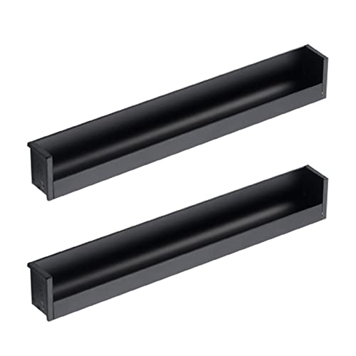 Flush Door Handles Cabinet Pull, 2 Stück bündige Schiebetürgriffe, schwarze Griffe, quadratische Einbauschrankgriffe, Schubladenknäufe aus Aluminiumlegierung mit Schrauben, Türhebel(Total Length 200Mm von TGDGFKIAS