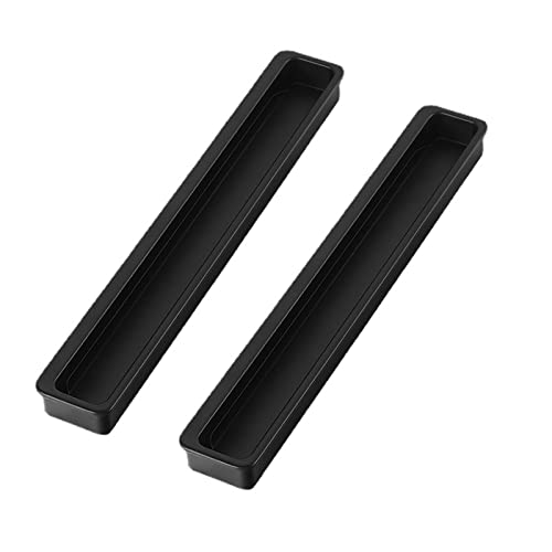 Flush Door Handles Cabinet Pull, 2 Stück integrierte, unsichtbare, bündige Schiebetürgriffe, quadratische Schrankgriffe, Schubladenknöpfe aus Aluminiumlegierung, Möbeltürhebel(Black,Hole Distance 128M von TGDGFKIAS