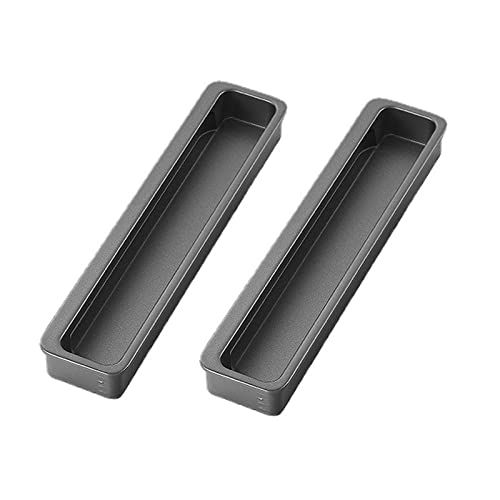 Flush Door Handles Cabinet Pull, 2 Stück integrierte, unsichtbare, bündige Schiebetürgriffe, quadratische Schrankgriffe, Schubladenknöpfe aus Aluminiumlegierung, Möbeltürhebel(Gris,Hole Distance 192Mm von TGDGFKIAS