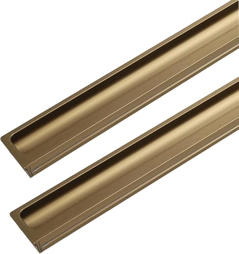 Flush Door Handles Cabinet Pull, 2 Stück versenkte Türgriffe, Schrankgriffe, Aluminiumlegierung, bündige Schiebetürgriffe, quadratische Schubladenknöpfe, Möbeltürhebel, mit Schrauben(Bronze,Length 800 von TGDGFKIAS