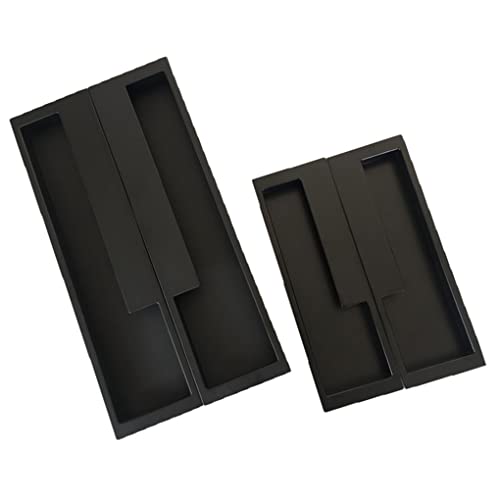 Flush Door Handles Cabinet Pull, Bündige Schiebetür-Zuggriffe, versenkte Schrankgriffe, Schubladenknauf aus Zinklegierung, geschlitzte Möbeltürhebel, flacher Griff, quadratisch(Black,128mm) von TGDGFKIAS