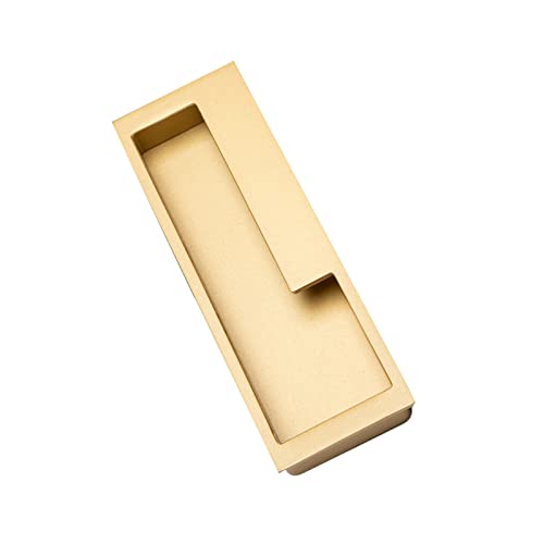 Flush Door Handles Cabinet Pull, Bündige Schiebetür-Zuggriffe, versenkte Schrankgriffe, Schubladenknauf aus Zinklegierung, geschlitzte Möbeltürhebel, Flacher Griff, quadratisch(Gold,128mm) von TGDGFKIAS