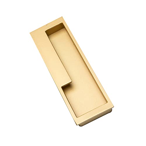 Flush Door Handles Cabinet Pull, Bündige Schiebetür-Zuggriffe, versenkte Schrankgriffe, Schubladenknauf aus Zinklegierung, geschlitzte Möbeltürhebel, flacher Griff, quadratisch(Gold,192mm) von TGDGFKIAS