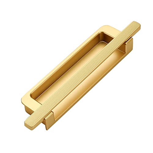 Flush Door Handles Cabinet Pull, Set mit 1 unsichtbaren versenkten Schiebegriffen, unsichtbaren Schrankgriffen, versenkten Zuggriffen for Schubladen, Türen, Zuhause, Küche(Gold) von TGDGFKIAS