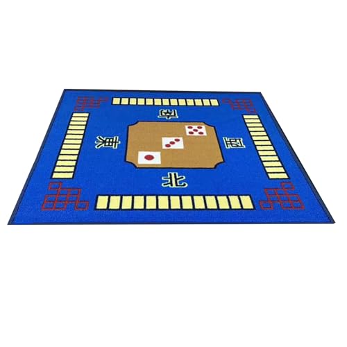 TGDGFKIAS Mahjong Tischplatte, Mahjong-Matte, Spieltischmatte for Mahjong, Poker, Kartenspiele, Brettspiele, Fliesenspiel, aufrollbare Gaming-Matte mit Tragetasche(Blu,39.4x39.4inch) von TGDGFKIAS