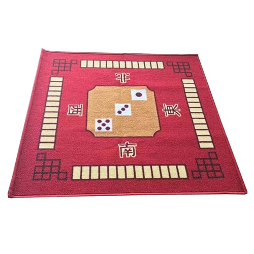 TGDGFKIAS Mahjong Tischplatte, Mahjong-Matte, Spieltischmatte for Mahjong, Poker, Kartenspiele, Brettspiele, Fliesenspiel, aufrollbare Gaming-Matte mit Tragetasche(Rosso,30.7x30.7inch) von TGDGFKIAS