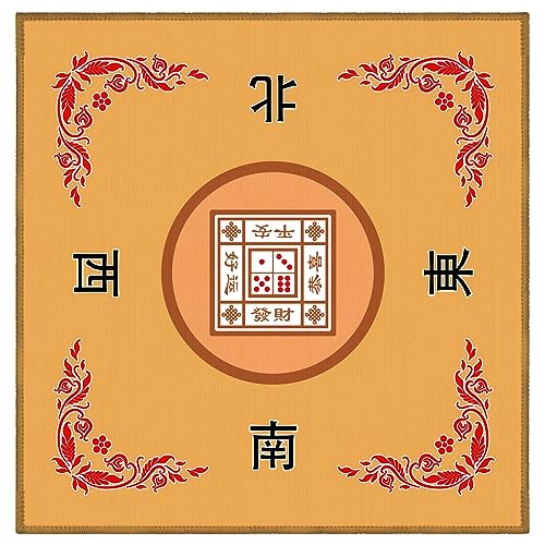 TGDGFKIAS Mahjong Tischplatte, Mahjong-Matte, rutschfeste und geräuschreduzierende Tischabdeckung, 30,7" L x 30,7" B(Giallo) von TGDGFKIAS