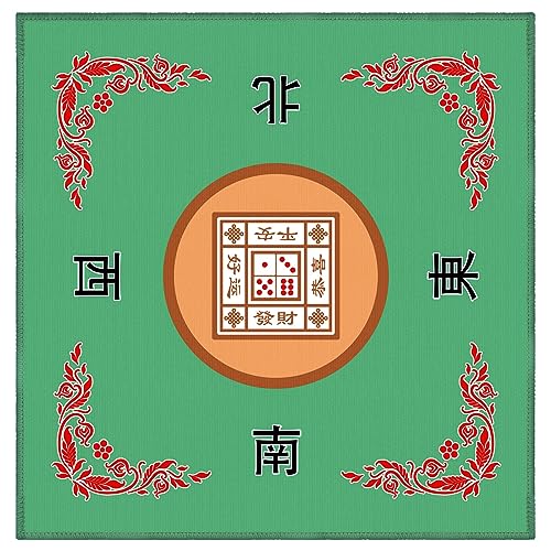 TGDGFKIAS Mahjong Tischplatte, Mahjong-Matte, rutschfeste und geräuschreduzierende Tischabdeckung, 30,7" L x 30,7" B(Green) von TGDGFKIAS