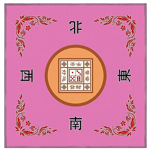 TGDGFKIAS Mahjong Tischplatte, Mahjong-Matte, rutschfeste und geräuschreduzierende Tischabdeckung, 30,7" L x 30,7" B(Roze) von TGDGFKIAS