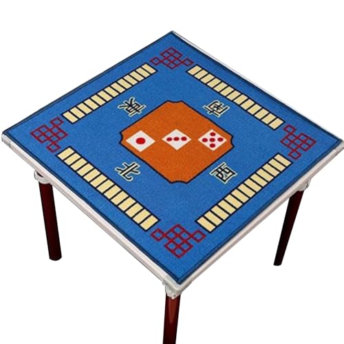 TGDGFKIAS Mahjong Tischplatte, Mahjong-Matte 1 Stück 30,7 Zoll 32,7 Zoll 34,7 Zoll 31,5 Zoll und geräuschreduzierende Mahjong-Kartenspiel-Tischmatte mit Tasche(Blu,34.7x34.7inch) von TGDGFKIAS