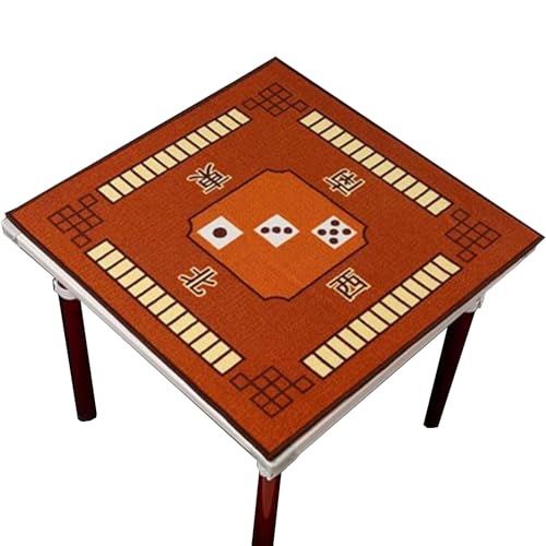 TGDGFKIAS Mahjong Tischplatte, Mahjong-Matte 1 Stück 30,7 Zoll 32,7 Zoll 34,7 Zoll 31,5 Zoll und geräuschreduzierende Mahjong-Kartenspiel-Tischmatte mit Tasche(Bruin,30.7x30.7inch) von TGDGFKIAS