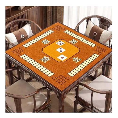 TGDGFKIAS Mahjong Tischplatte, Mahjong-Matte mit Tragetasche, rutschfeste Geräuschreduzierung, Mahjong-Tischabdeckung for Spielen von Mahjong-Pokerkarten(Bruin,30.7x30.7inch) von TGDGFKIAS