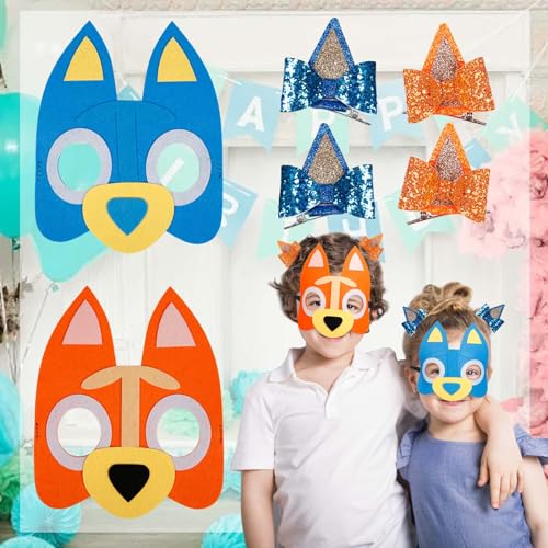 TGFIX 2Pcs Puppy Party Masken Paw Patrol Masken Halloween Party Kindermasken Cosplay Party Masken Kinder Geburtstag Augenmaske Tiermasken Filz Masken Partymasken für Halloween Weihnachten von TGFIX