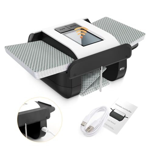 TGHongKy Kartenmischmaschine Elektrische für 1-2 Deck Automatischer Kartenmischer Aufladbarer Karten Mischgerät Elektrischer Kartenmischer für Poker UNO Blackjack Skip-BO Verschiedene Kartengrößen TGHongKy Kartenmischmaschine Elektrische für 1-2 Deck Automatischer Kartenmischer Aufladbarer Karten Mischgerät Elektrischer Kartenmischer für Poker UNO Blackjack Skip-BO Verschiedene Kartengrößen von TGHongKy