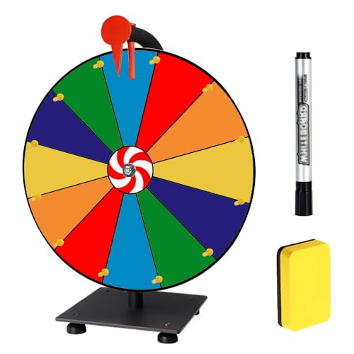 Glücksrad zum Drehen, TGKYK 30cm Glücksrad zum Selbstgestalten mit Radiergummi und Markierstift, 12 Steckplätzen Drehrad Glücksrad, Lucky Wheel für Lotteriespiele, Karneval Party, Verkaufsförderung von TGKYK